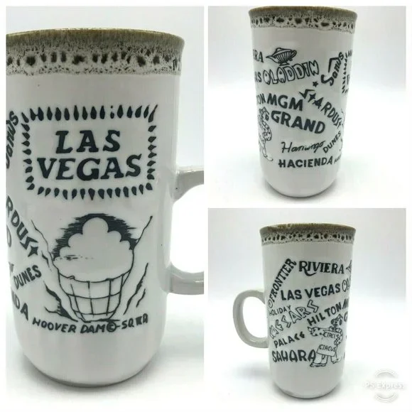 Vintage Las Vegas Mug Stardust Casino Dunes Sands Flamingo Made in Japan - Picture 1 of 7